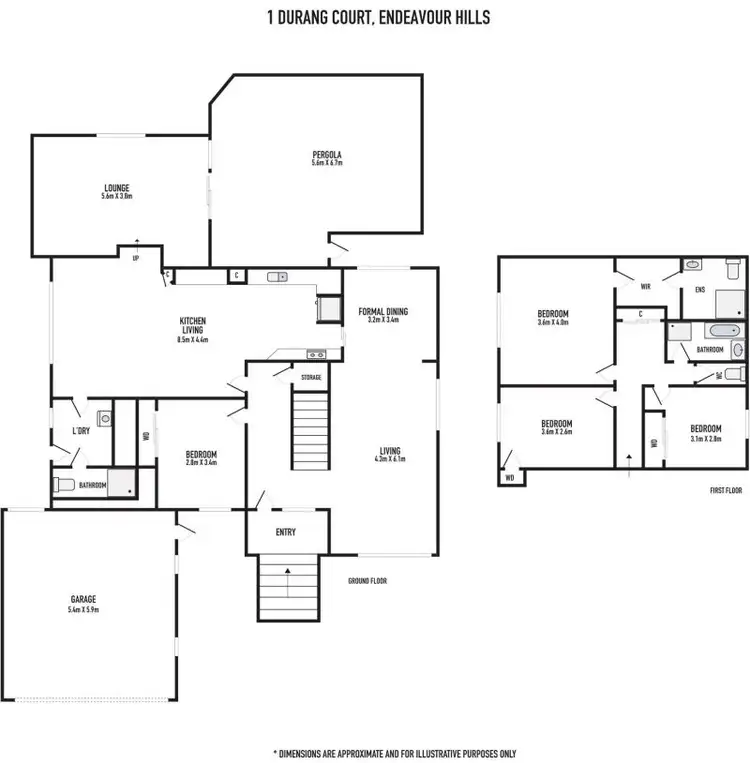 Floorplan of Homely house listing, 1 Durang Court, Endeavour Hills VIC 3802