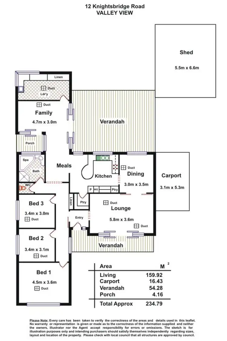 Floorplan of Homely house listing, 12 Knightsbridge Avenue, Valley View SA 5093