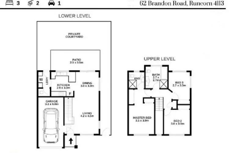 Floorplan of Homely townhouse listing, 14/62 Brandon Road, Runcorn QLD 4113
