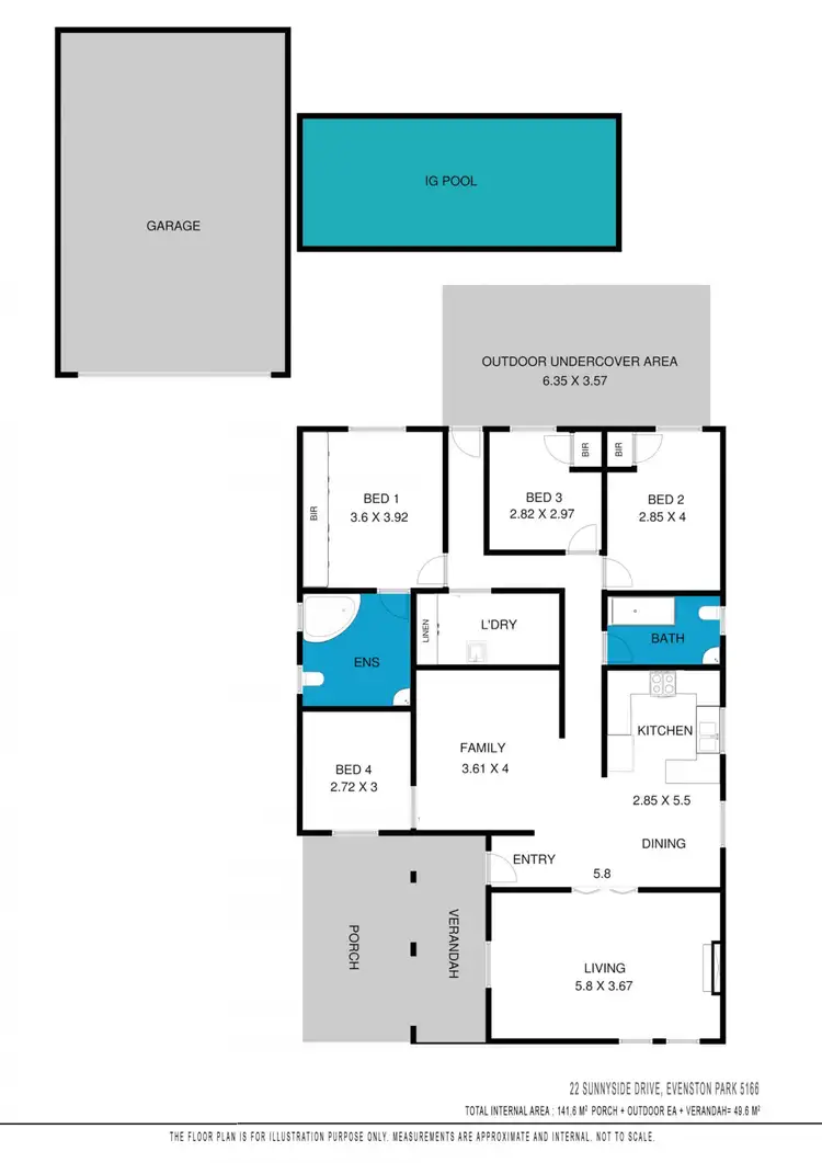 Floorplan of Homely house listing, 22 Sunnyside Drive, Evanston Park SA 5116