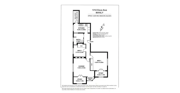 Floorplan of Homely apartment listing, 1/14 Cove Avenue, Manly NSW 2095