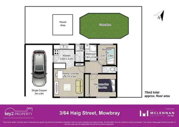 Floorplan of Homely unit listing, 3/64 Haig Street, Mowbray TAS 7248