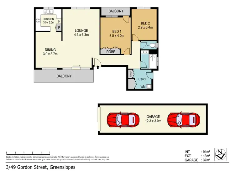 Floorplan of Homely unit listing, 3/49 Gordon Street, Greenslopes QLD 4120