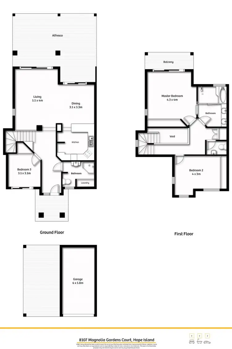 Floorplan of Homely townhouse listing, 8107 Magnolia Gardens Court, Hope Island QLD 4212
