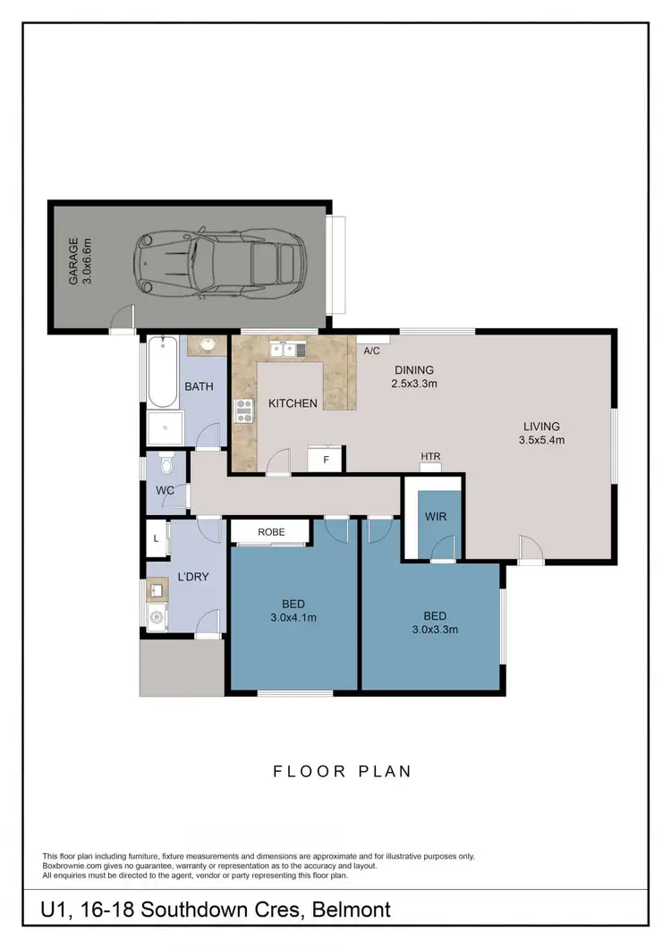Floorplan of Homely unit listing, 1/16-18 Southdown Crescent, Belmont VIC 3216