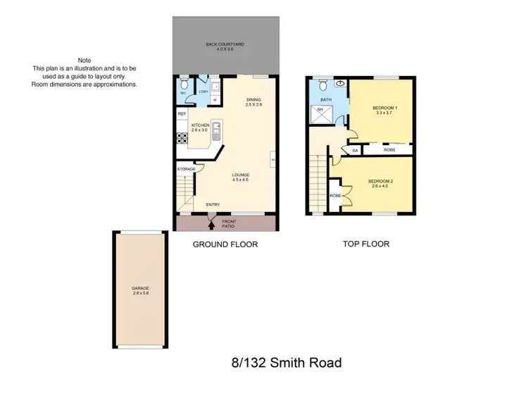 Floorplan of Homely townhouse listing, 8/132 Smith Road, Woodridge QLD 4114