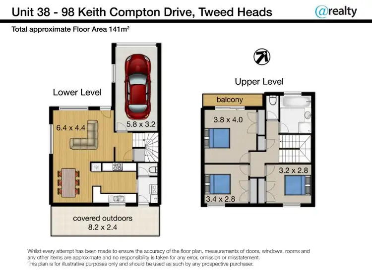 Floorplan of Homely townhouse listing, 38/98 Keith Compton Drive, Tweed Heads NSW 2485