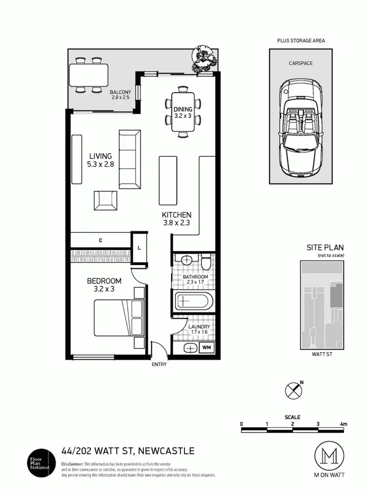 Floorplan of Homely apartment listing, 202/44 Watt Street, Newcastle NSW 2300