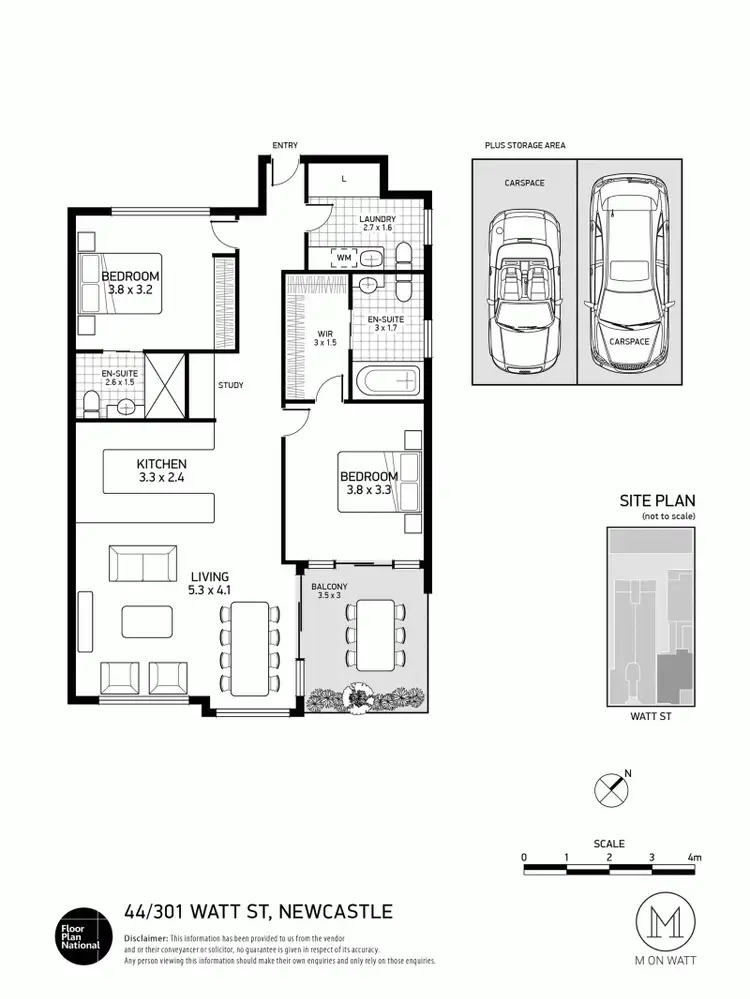 Floorplan of Homely apartment listing, 301/44 Watt Street, Newcastle NSW 2300