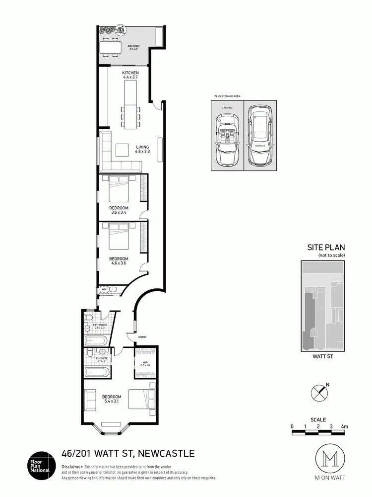 Floorplan of Homely apartment listing, 201/46 Watt Street, Newcastle NSW 2300