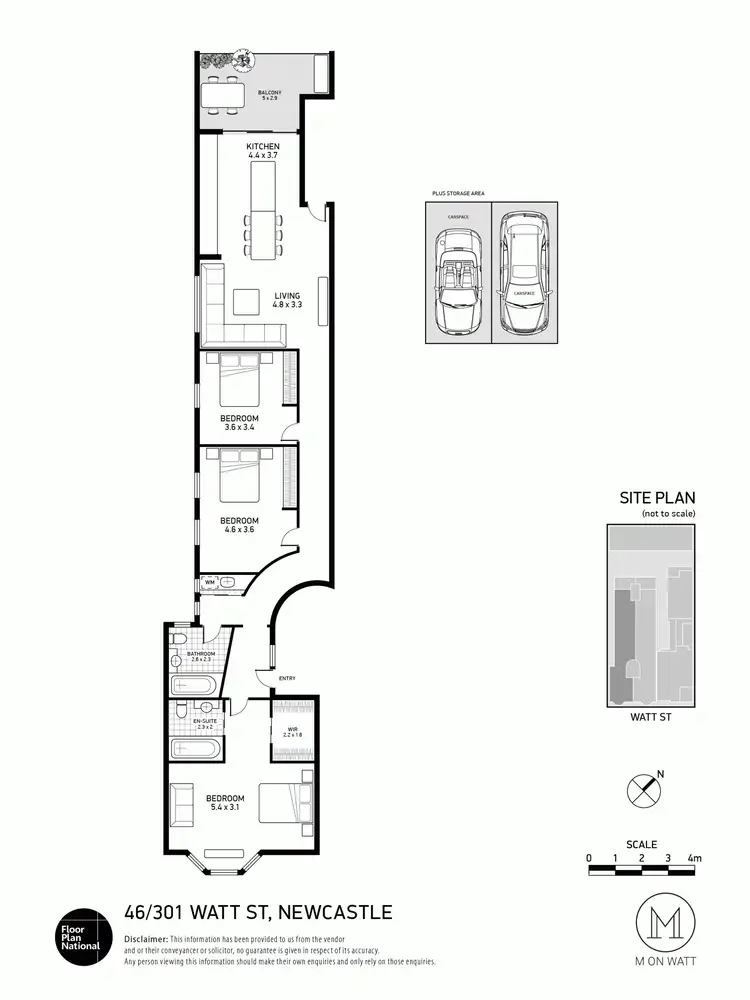 Floorplan of Homely apartment listing, 301/46 Watt Street, Newcastle NSW 2300