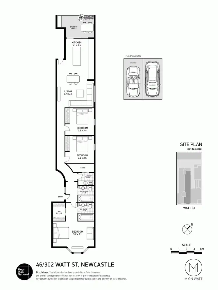 Floorplan of Homely apartment listing, 302/46 Watt Street, Newcastle NSW 2300