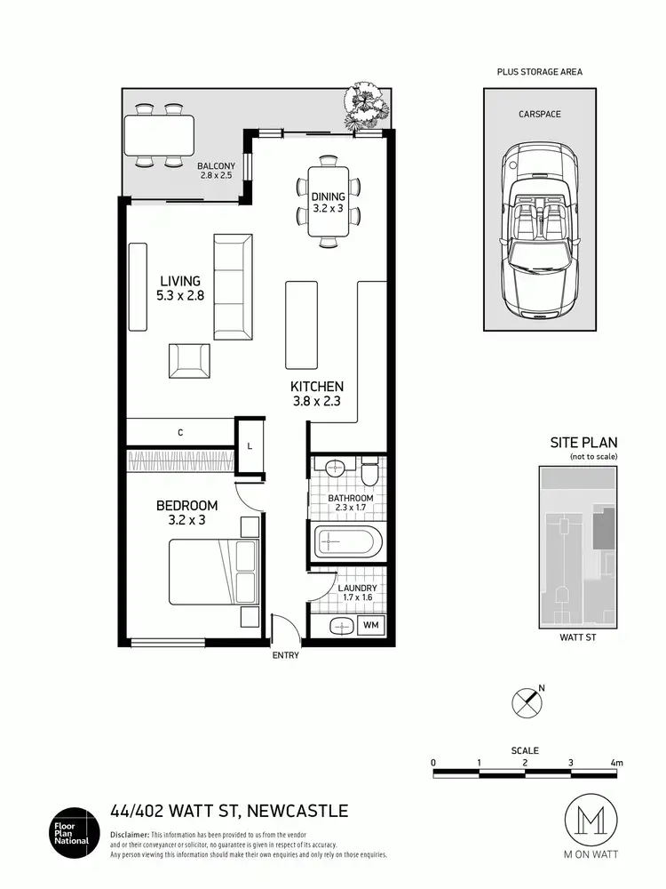 Floorplan of Homely apartment listing, 402/44 Watt Street, Newcastle NSW 2300
