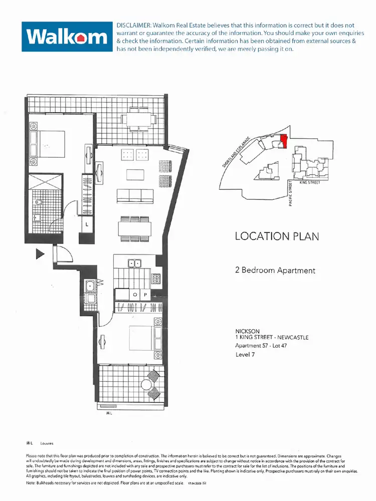 Floorplan of Homely apartment listing, 57/1 King Street, Newcastle NSW 2300