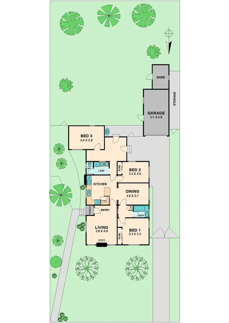 Floorplan of Homely house listing, 7 HEYWOOD CRESCENT, Seymour VIC 3660