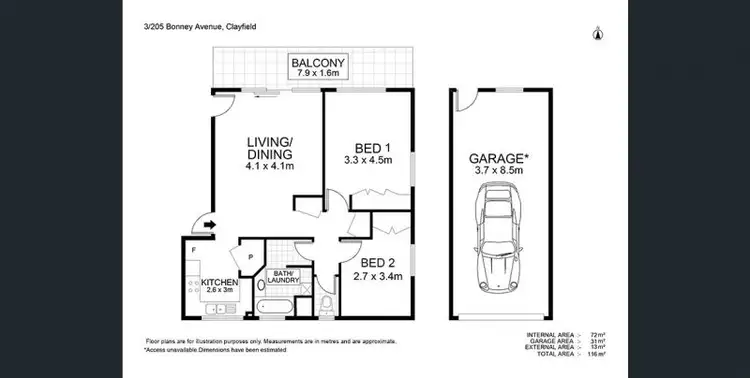 Floorplan of Homely unit listing, 3/205 Bonney Avenue, Clayfield QLD 4011
