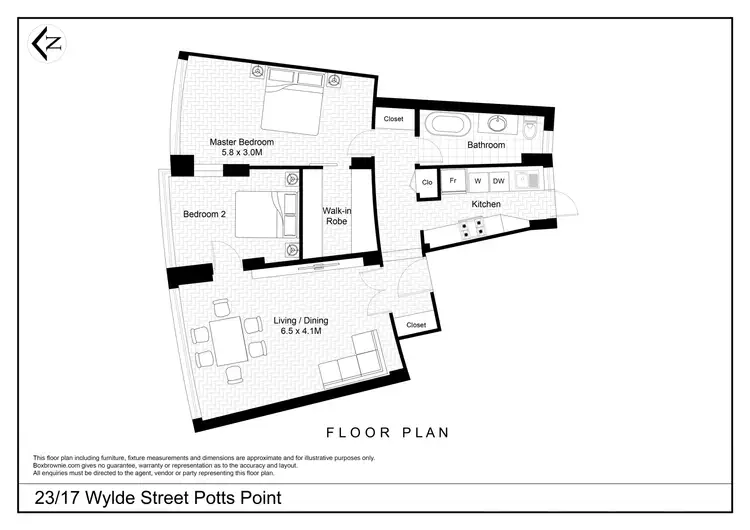 Floorplan of Homely apartment listing, 23/17 Wylde Street, Potts Point NSW 2011