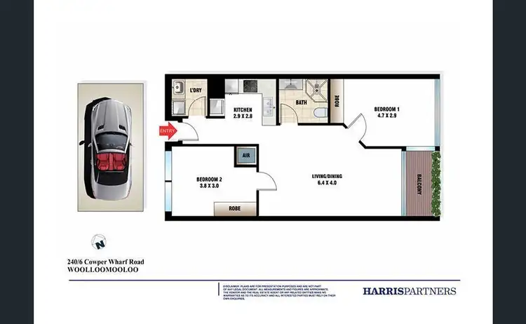 Floorplan of Homely apartment listing, 240/6 Cowper Wharf Road, Woolloomooloo NSW 2011
