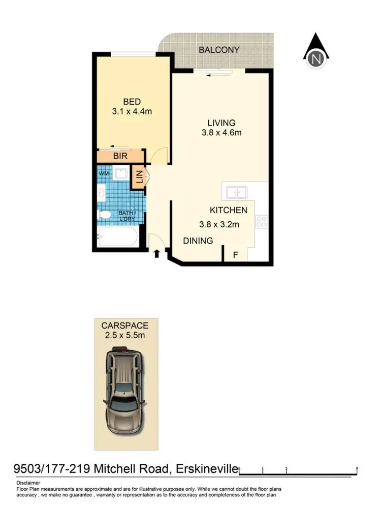 Floorplan of Homely apartment listing, 9503/177-219 Mitchell Road, Erskineville NSW 2043