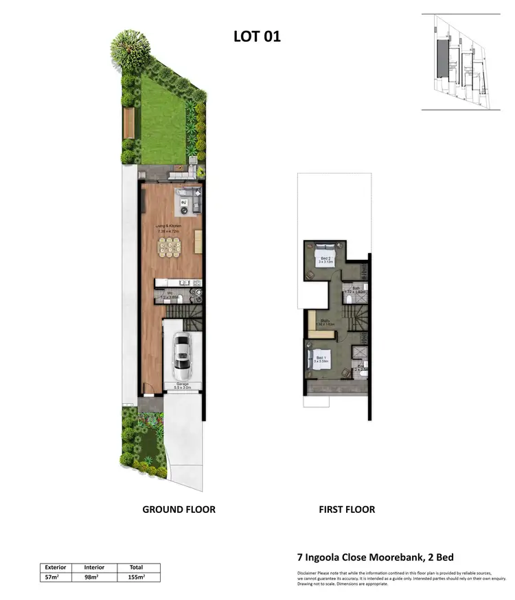 Floorplan of Homely townhouse listing, 1/7 Ingoola Close, Moorebank NSW 2170