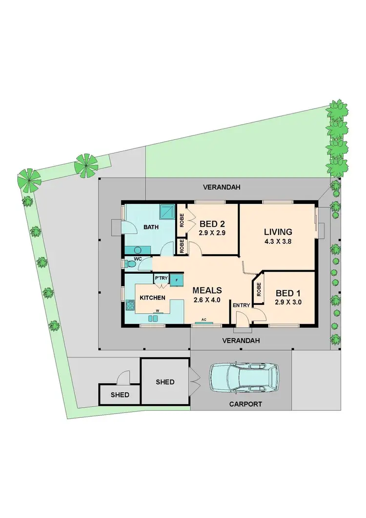 Floorplan of Homely unit listing, 3/8 Mollison Street, Broadford VIC 3658