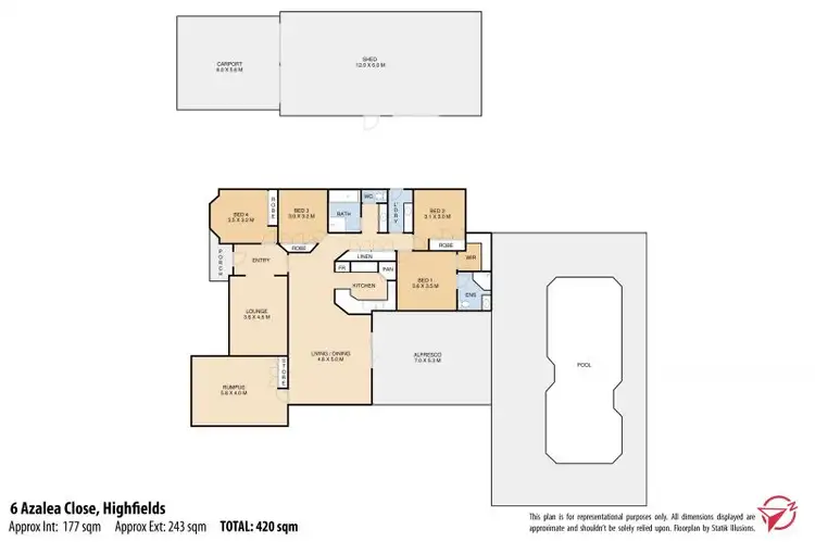 Floorplan of Homely house listing, 6 Azalea Close, Highfields QLD 4352