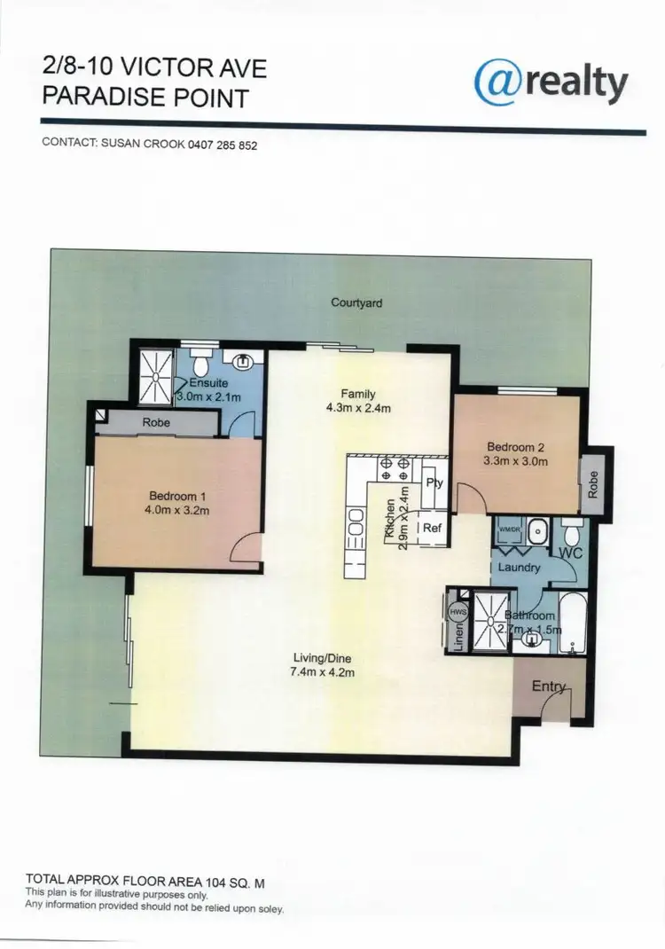 Floorplan of Homely apartment listing, 2/8 - 10 Victor Avenue, Paradise Point QLD 4216