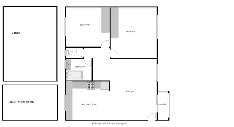 Floorplan of Homely apartment listing, 5/598 Boundary Street, Spring Hill QLD 4000