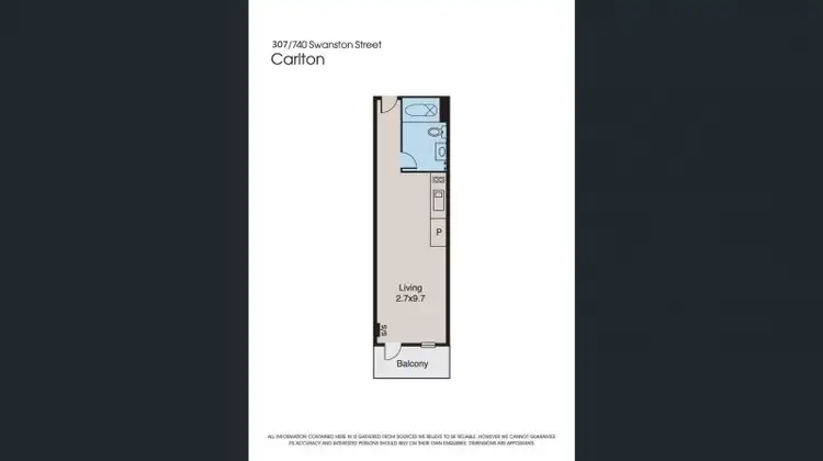 Floorplan of Homely apartment listing, 307/740 Swanston Street, Carlton VIC 3053