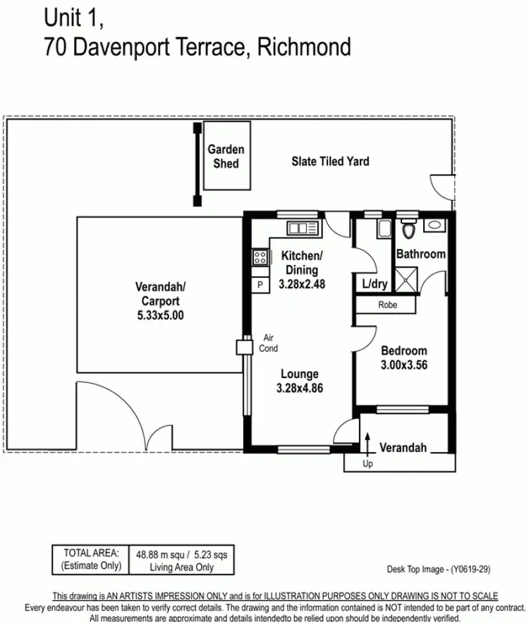 Floorplan of Homely unit listing, 1/70 Davenport Terrace, Richmond SA 5033