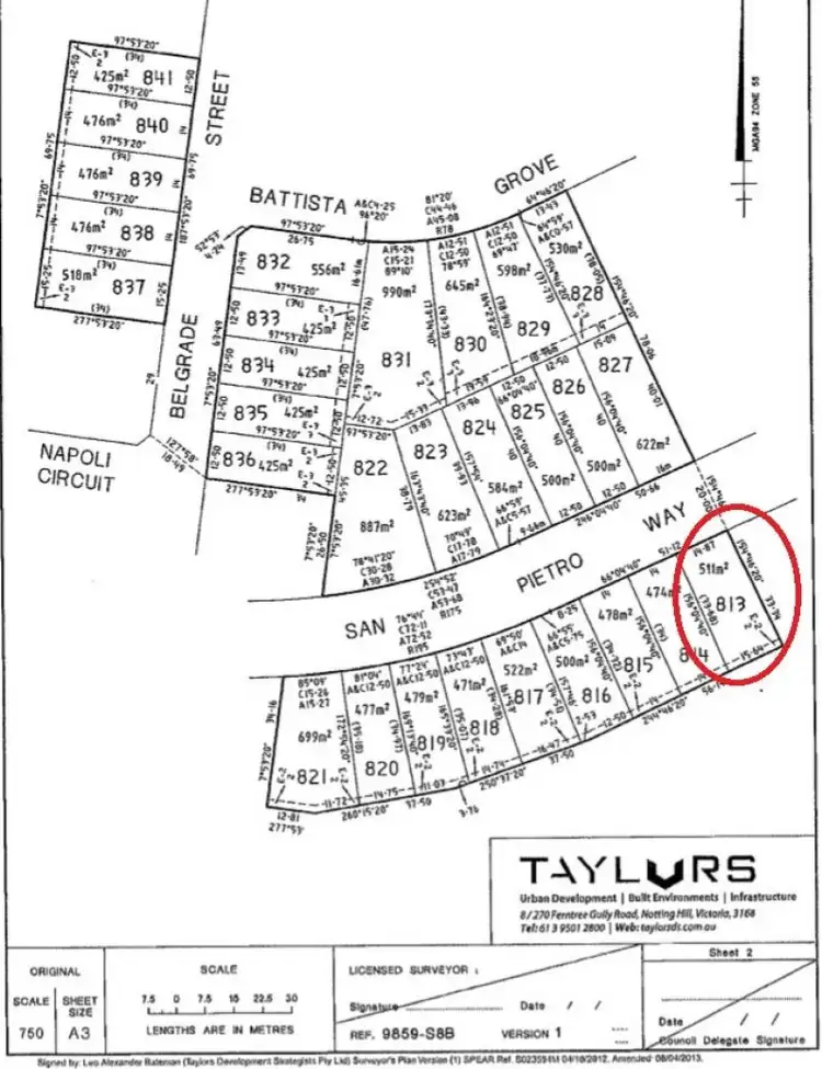 Floorplan of Homely land listing, 20 San Pietro Way, Greenvale VIC 3059