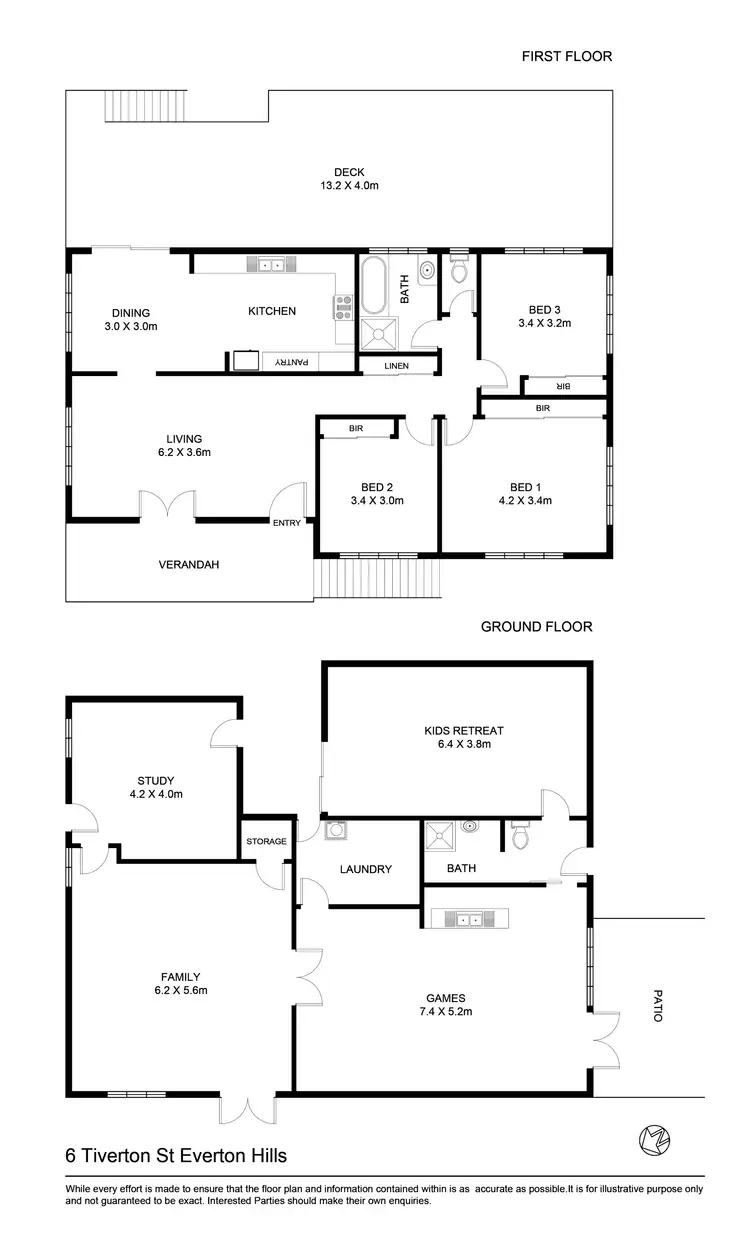 Floorplan of Homely house listing, 6 Tiverton St, Everton Hills QLD 4053