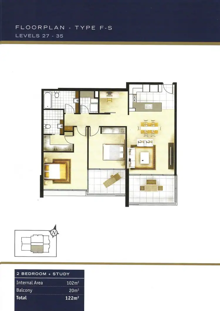 Floorplan of Homely apartment listing, 2803/34 Scarborough Street, Southport QLD 4215
