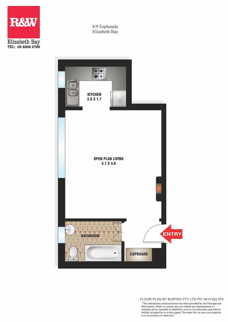 Floorplan of Homely studio listing, 8/9 Esplanade, Elizabeth Bay NSW 2011