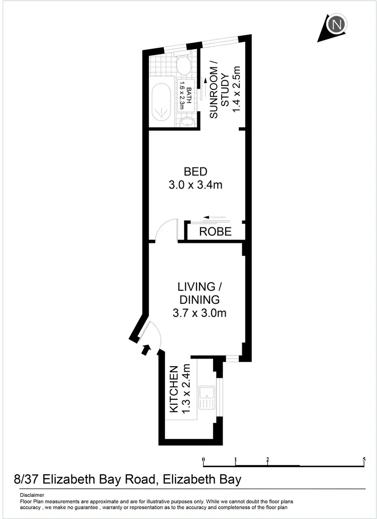 Floorplan of Homely apartment listing, 8/37 Elizabeth Bay Road, Elizabeth Bay NSW 2011