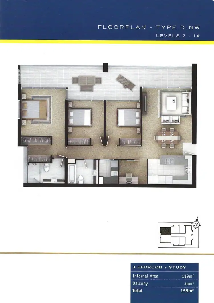 Floorplan of Homely apartment listing, 1402/34 Scarborough Street, Southport QLD 4215