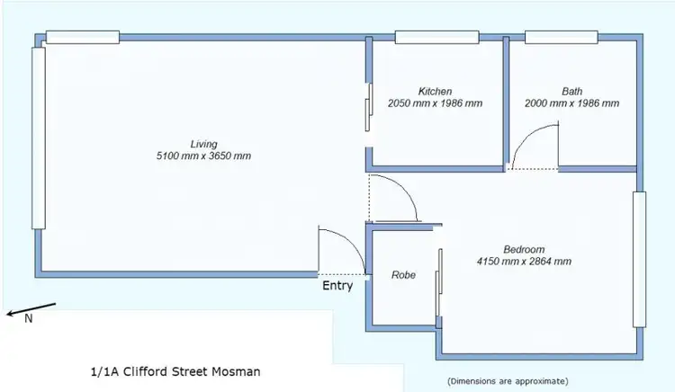 Floorplan of Homely unit listing, 1/1A Clifford Street, Mosman NSW 2088