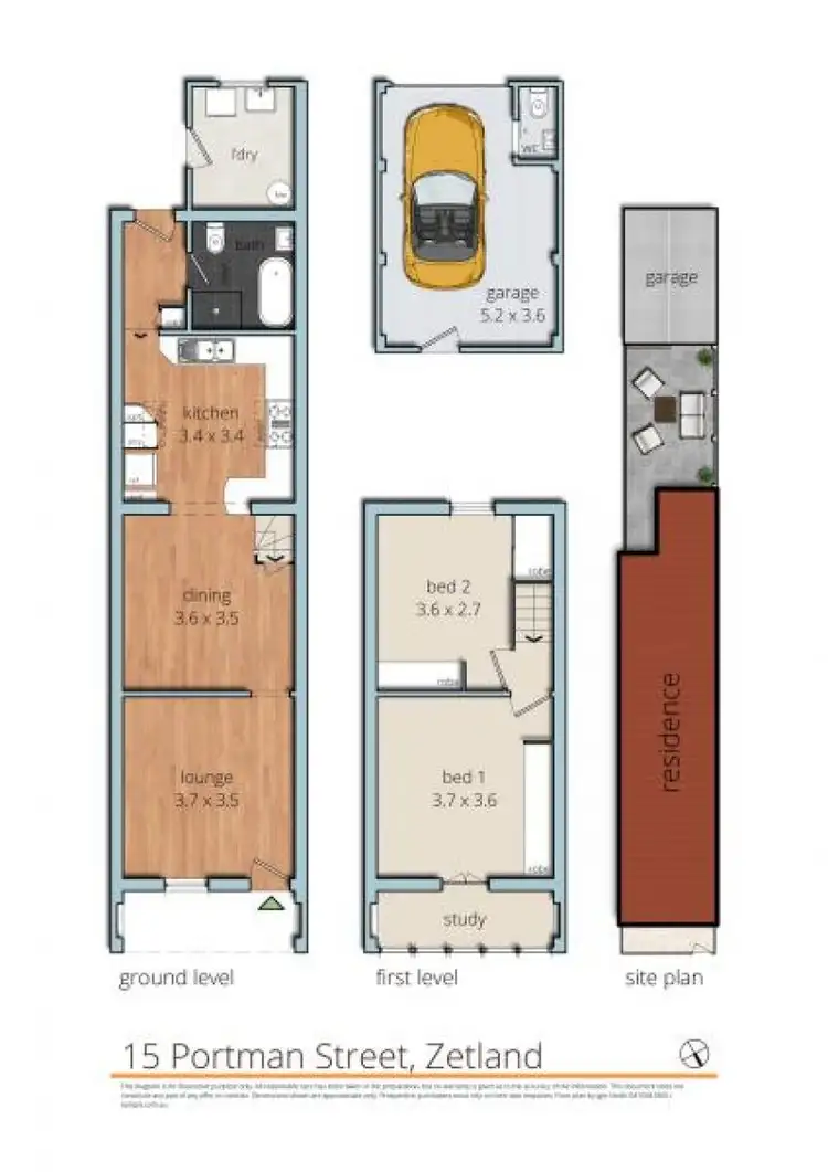 Floorplan of Homely house listing, 15 Portman Street, Zetland NSW 2017