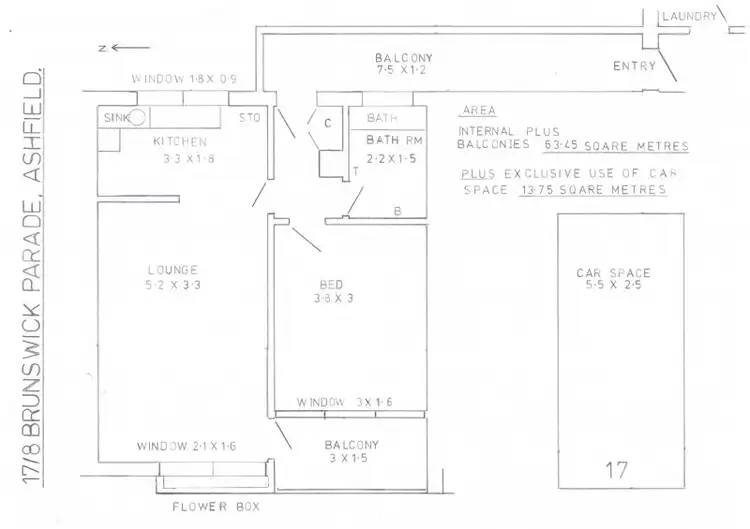 Floorplan of Homely apartment listing, 17/8 Brunswick Parade, Ashfield NSW 2131