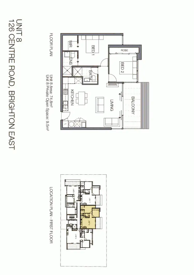 Floorplan of Homely apartment listing, 8/126 Centre Road, Brighton East VIC 3187