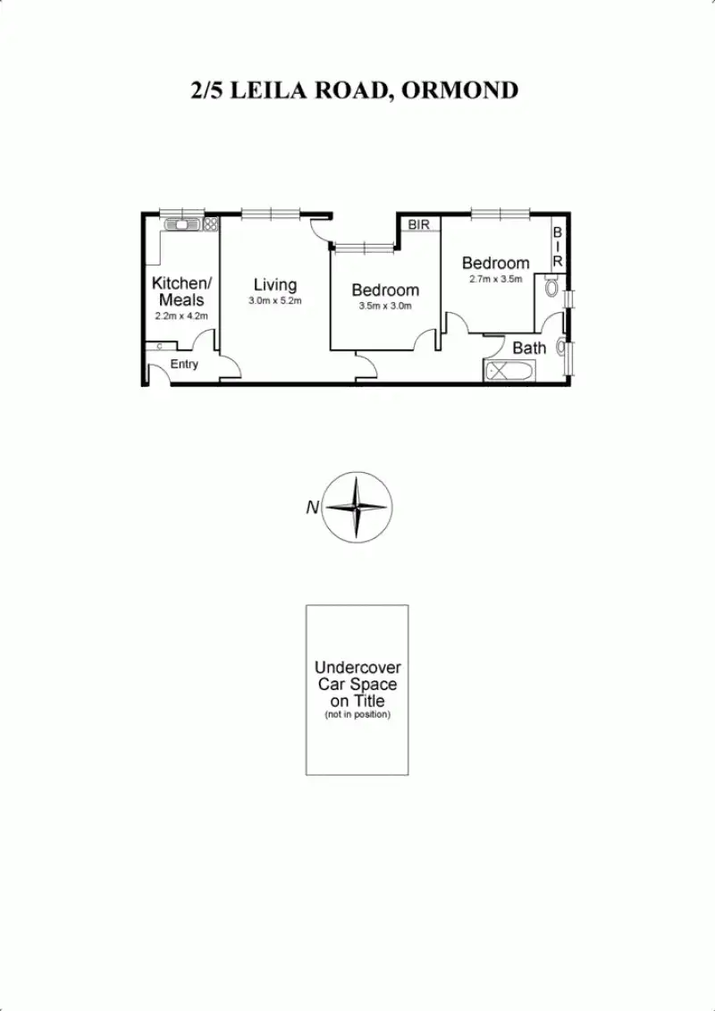 Floorplan of Homely unit listing, 2/5 Leila Road, Ormond VIC 3204