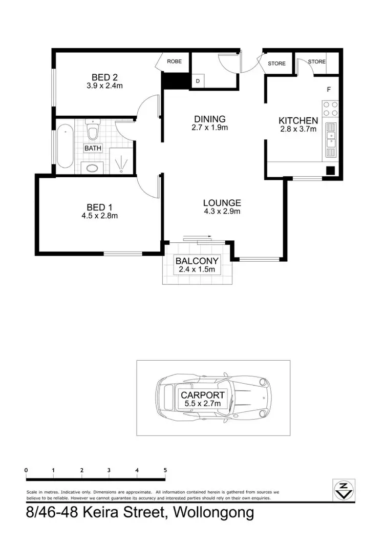 Floorplan of Homely apartment listing, 8/46-48 Keira Street, Wollongong NSW 2500