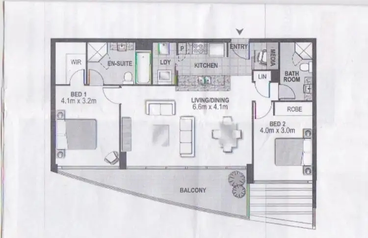 Floorplan of Homely apartment listing, 1008/2 Aqua Street, Southport QLD 4215