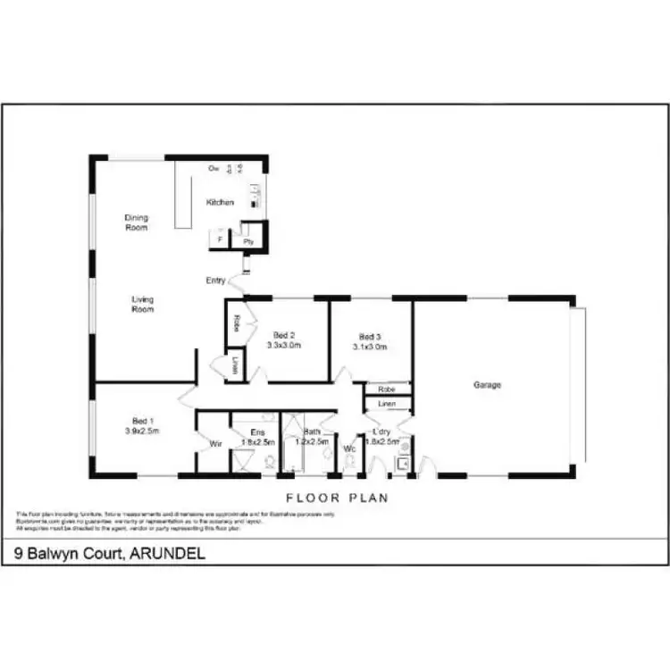 Floorplan of Homely house listing, 9 Balwyn Court, Arundel QLD 4214