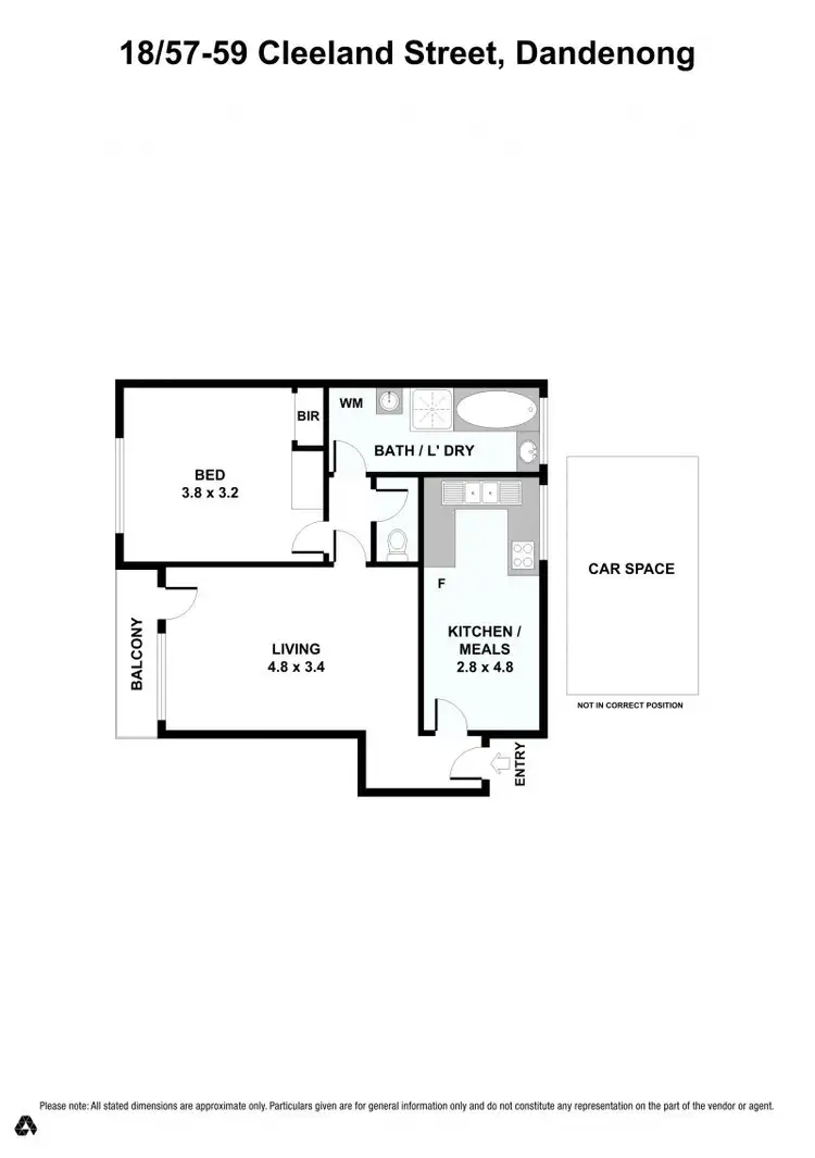 Floorplan of Homely apartment listing, 18/57-59 Cleeland Street, Dandenong VIC 3175