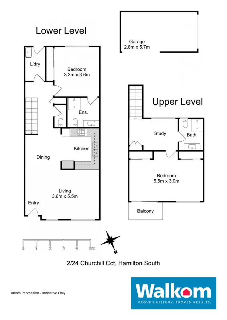 Floorplan of Homely townhouse listing, 2/24 Churchill Circuit, Hamilton South NSW 2303