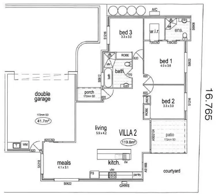 Floorplan of Homely villa listing, 2/16 McEvoy Avenue, Umina Beach NSW 2257