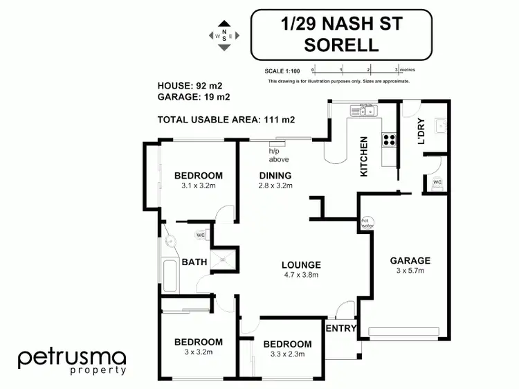 Floorplan of Homely villa listing, 1/29 Nash Street, Sorell TAS 7172
