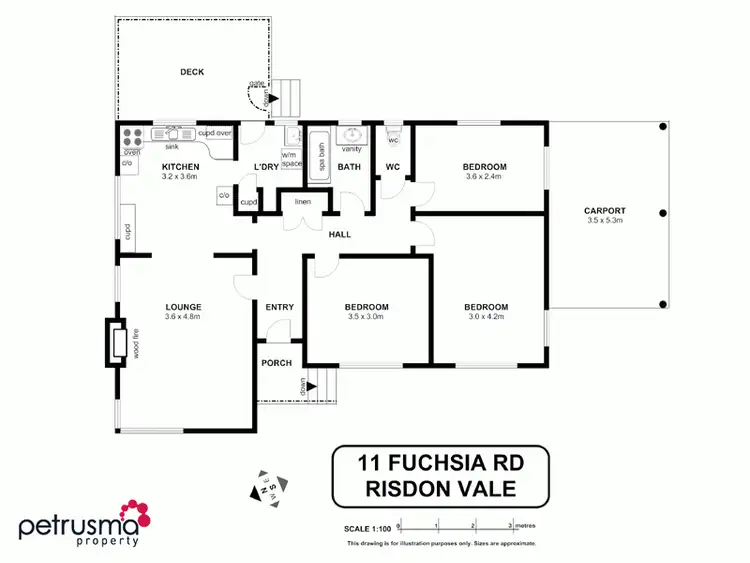Floorplan of Homely house listing, 11 Fuchsia Road, Risdon Vale TAS 7016