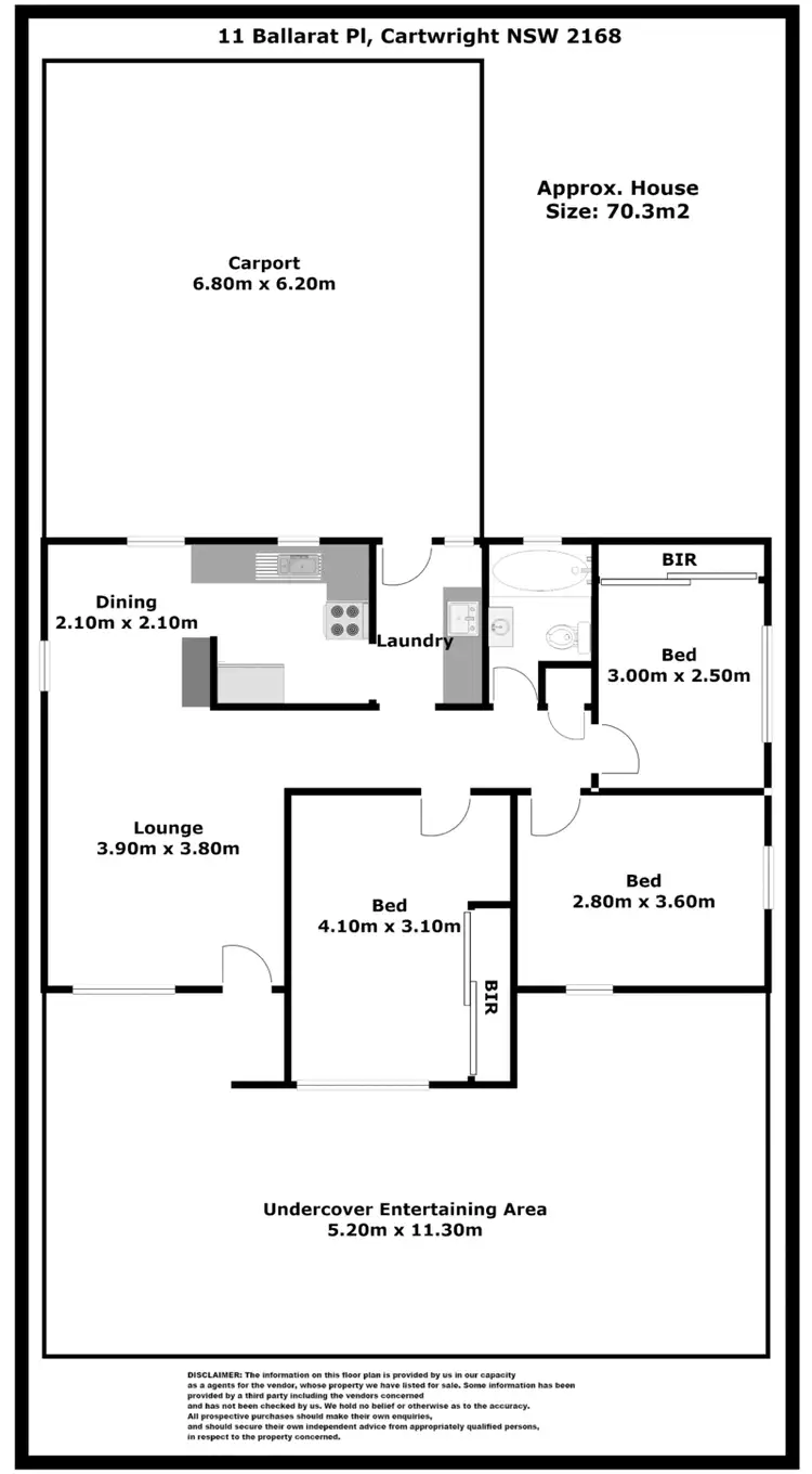 Floorplan of Homely house listing, 11 Ballarat Place, Cartwright NSW 2168